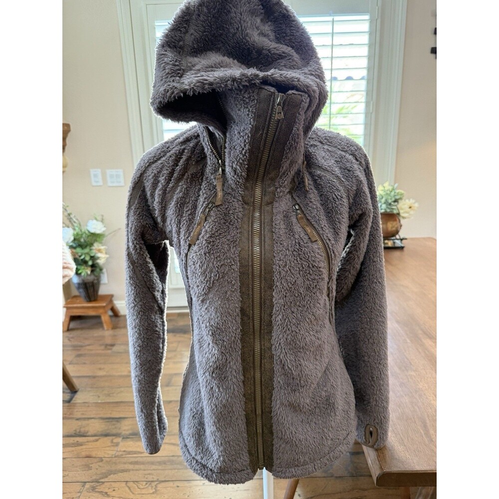 Kuhl Flight Jacket Breen Teddy Sherpa Fleece Full Zip Hooded Hiking Outdoor S - Picture 2 of 16